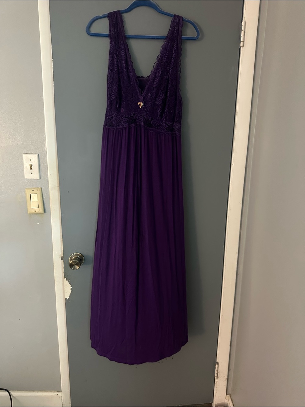 Purple Lace Bodice Maxi Dress